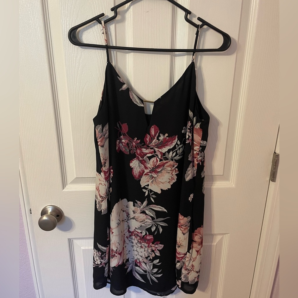 Black Floral Mini Dress